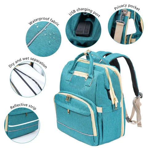 Mila™ Baby-Rucksack I Die Wickeltasche und Wickelstation on the go