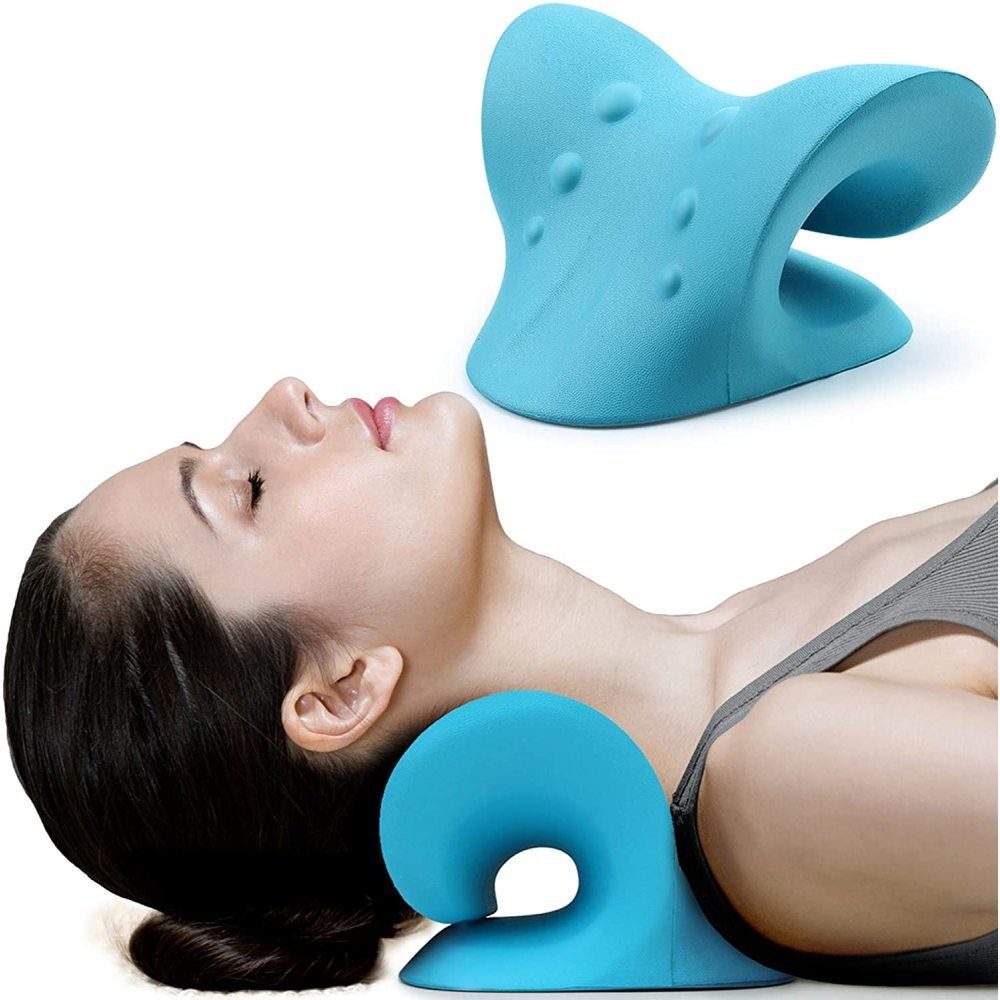 Neck Massage Pillow Neck Shoulder Cervical Chiropractic Traction Device Massage Pillow for Pain Relief Body Neck Massager