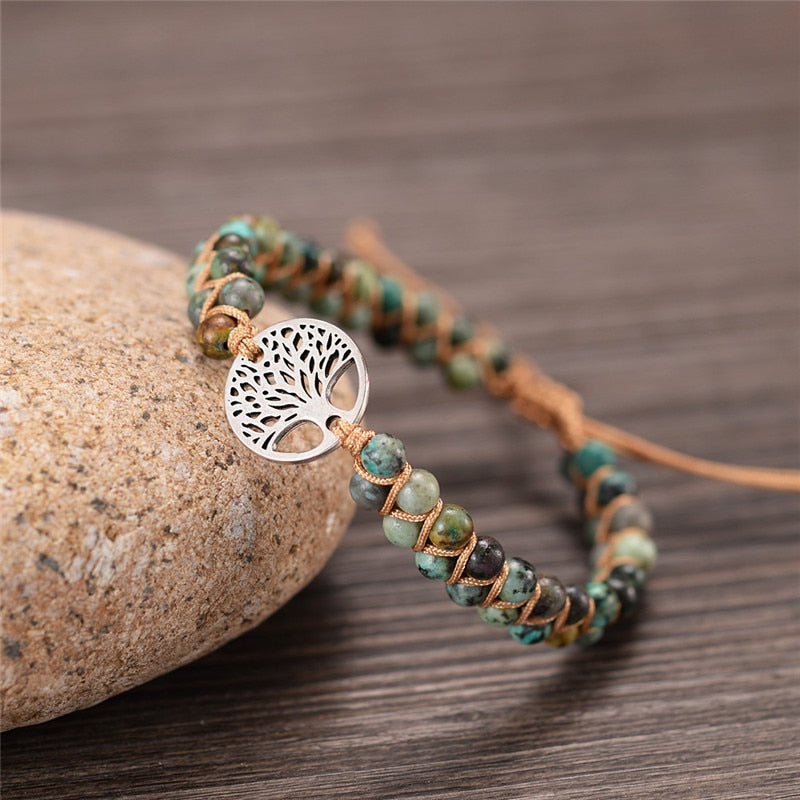 Unique Natural Stone Beads 3 Layers Wrap Bracelets For Women Girls Handmade Boho Leather Weave Bracelet  Jewelry Dropshipping