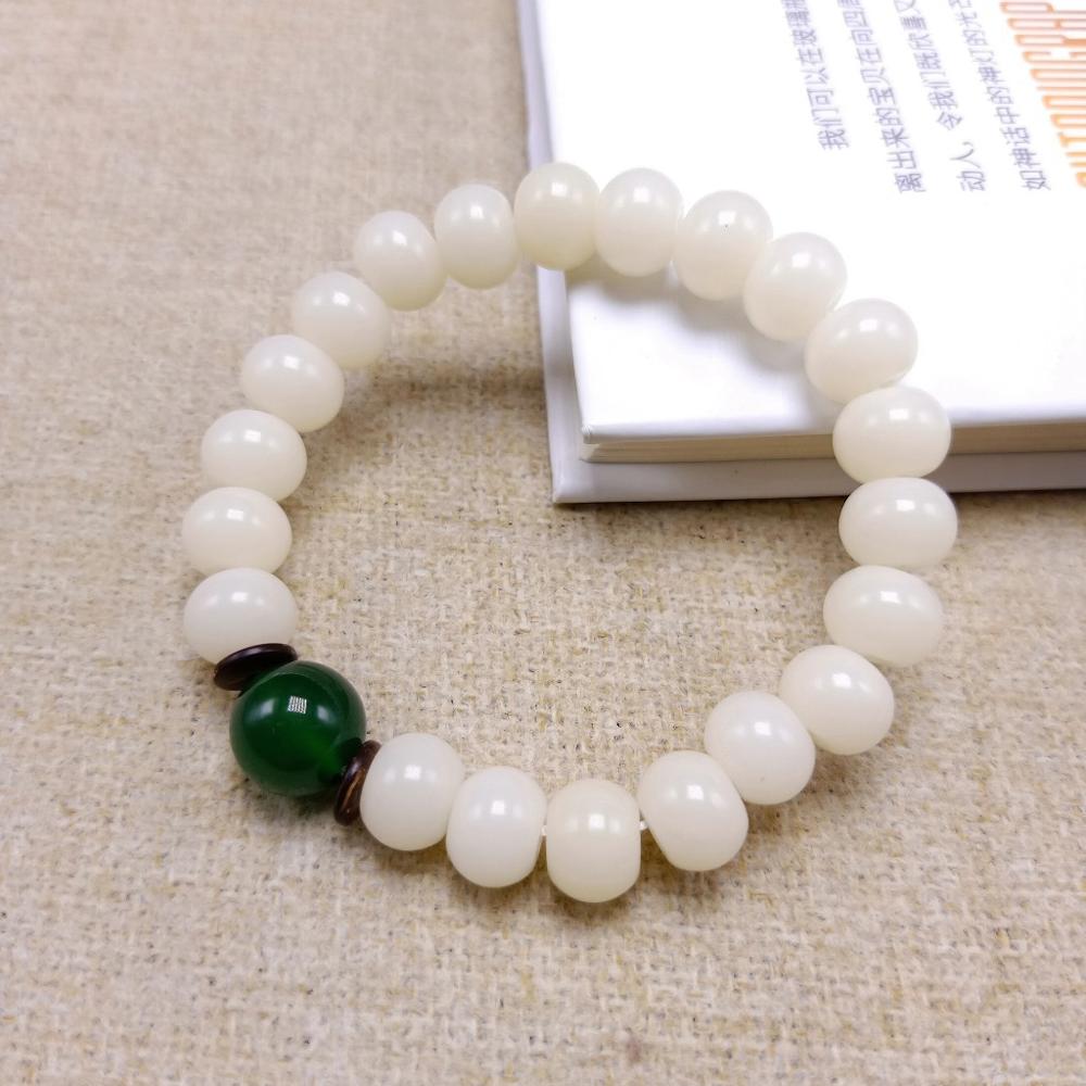 Original Design Natural White Bodhi Root Beads Bracelet Lotus 108 Lotus Mala Healing Prayer Bracelet for Women Jewelry Gift