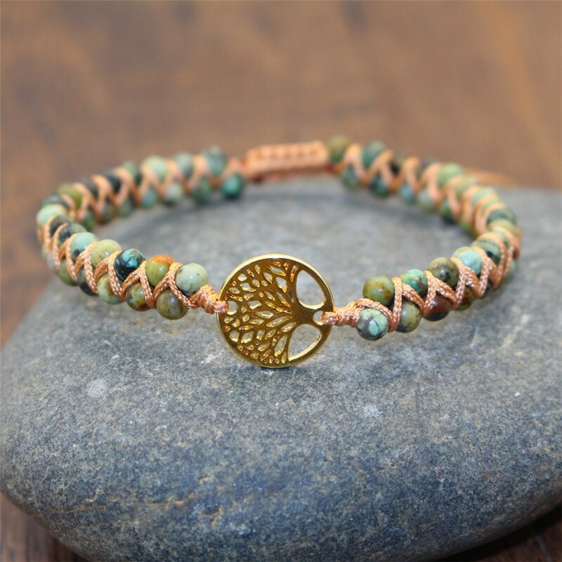 Unique Natural Stone Beads 3 Layers Wrap Bracelets For Women Girls Handmade Boho Leather Weave Bracelet  Jewelry Dropshipping