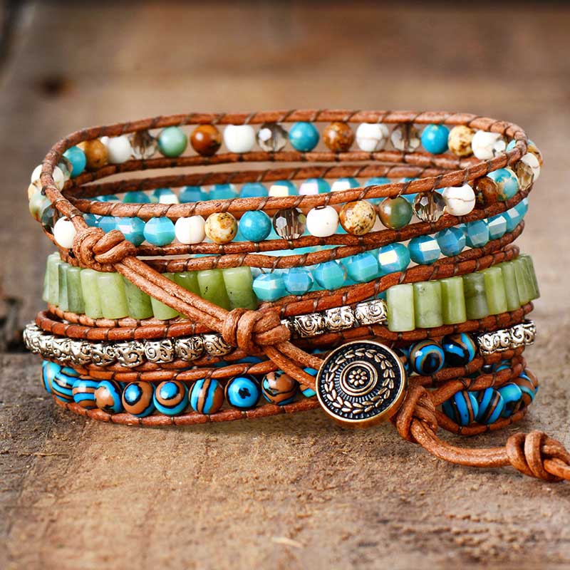Ozean-Jaspis-Wickelarmband