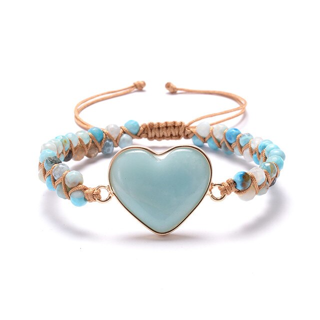 Unique Natural Stone Beads 3 Layers Wrap Bracelets For Women Girls Handmade Boho Leather Weave Bracelet  Jewelry Dropshipping