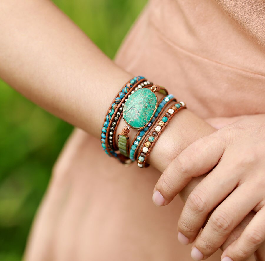 Ozean-Jaspis-Wickelarmband