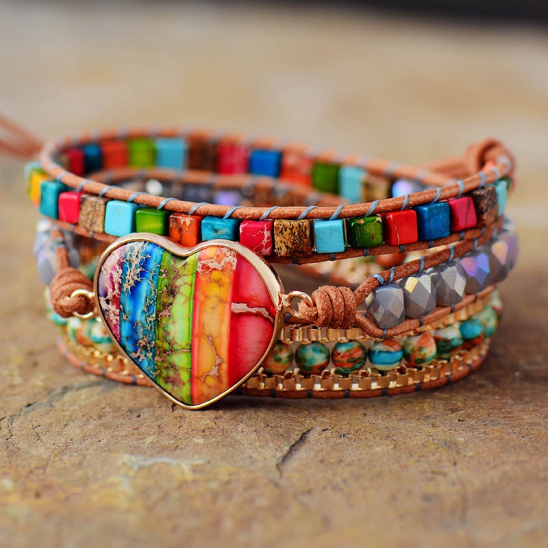 Vibrierendes Chakra-Schutzwickelarmband - Reflexion