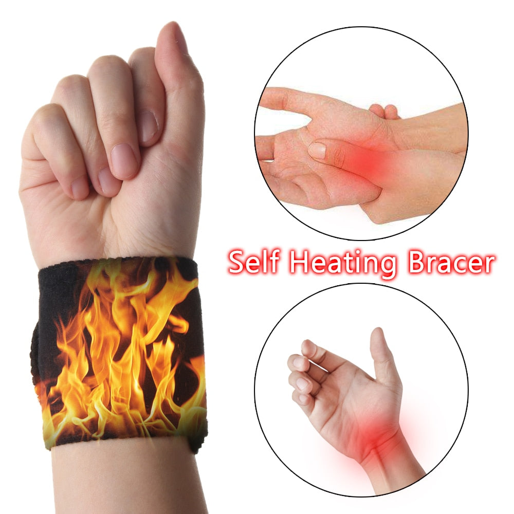 1Pair Self-heating Magnet Wrist Support Brace Guard Protector Warm Arthritis Pain Relief Sport Band Tourmaline Product Wristband