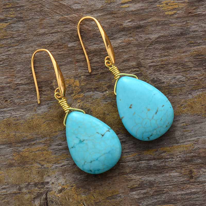 Exclusive Teardrop Earrings Women Turqouise Drop Earring Exquisite Lady Classic Elegant Jewelry Gifts Dropship