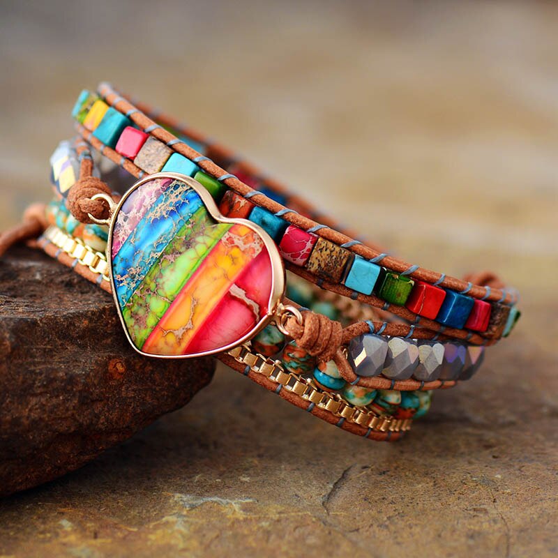Vibrierendes Chakra-Schutzwickelarmband - Reflexion
