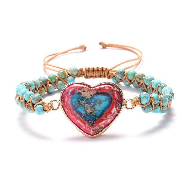 Unique Natural Stone Beads 3 Layers Wrap Bracelets For Women Girls Handmade Boho Leather Weave Bracelet  Jewelry Dropshipping