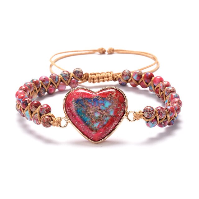 Unique Natural Stone Beads 3 Layers Wrap Bracelets For Women Girls Handmade Boho Leather Weave Bracelet  Jewelry Dropshipping