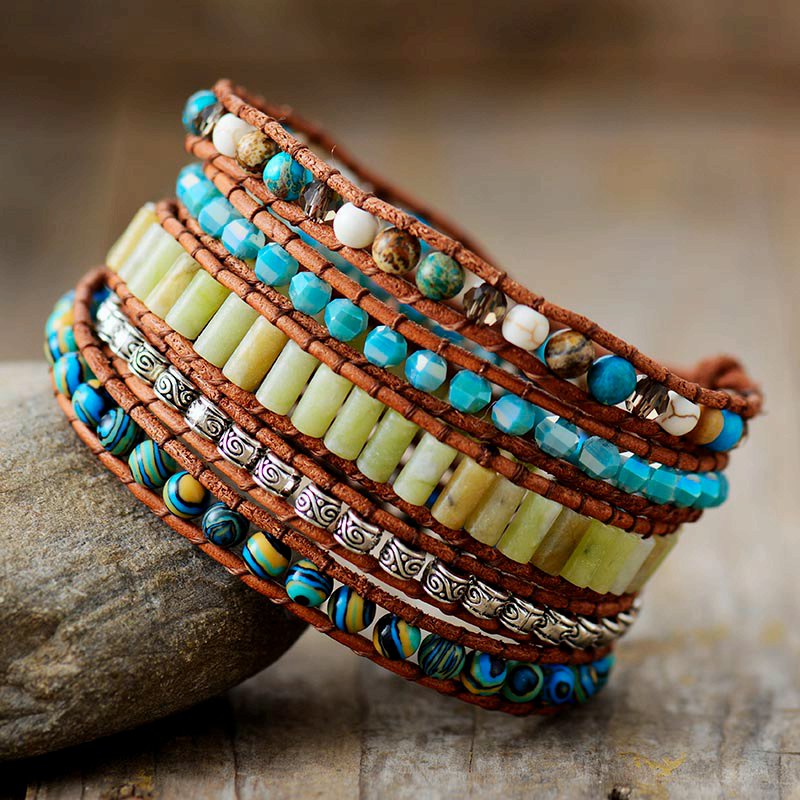 Ozean-Jaspis-Wickelarmband