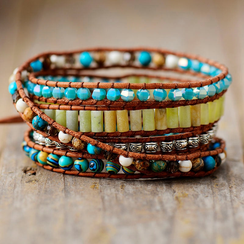 Ozean-Jaspis-Wickelarmband