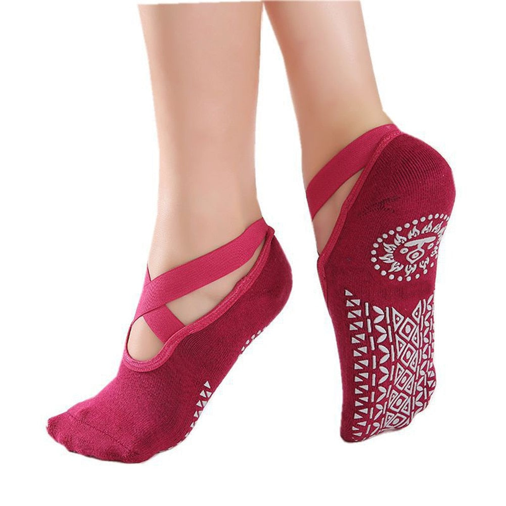 Women Yoga Socks Silicone Pilates Barre Socks Fitness Sport Sock Sports Dance Slippers With Grips For Women Girls Supplies