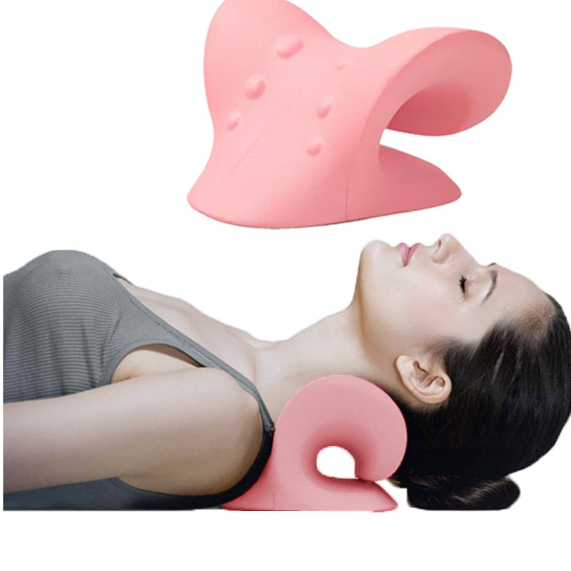 Neck Massage Pillow Neck Shoulder Cervical Chiropractic Traction Device Massage Pillow for Pain Relief Body Neck Massager