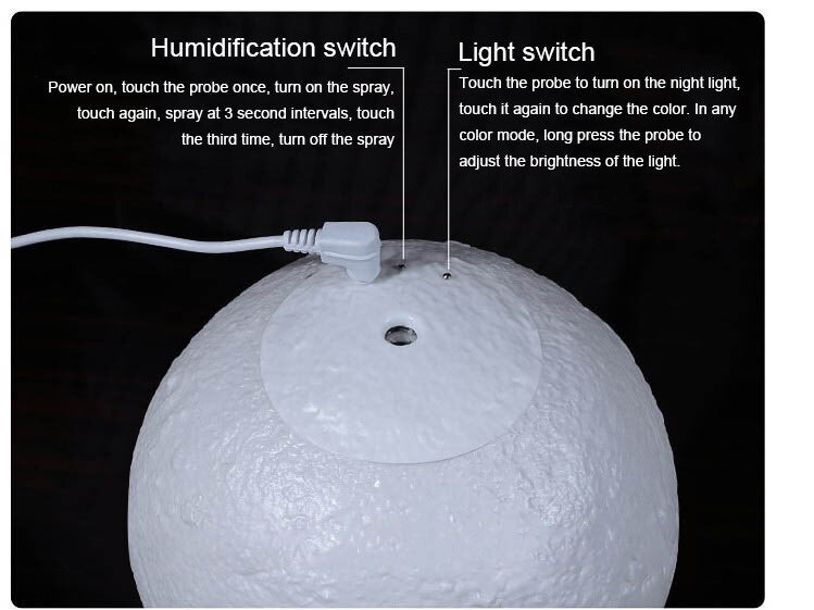 ™ LED MOON LAMPLUFT, LUFTBEFEUCHTER UND AROMATHERAPIE IN 1!