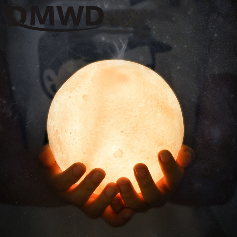 ™ LED MOON LAMPLUFT, LUFTBEFEUCHTER UND AROMATHERAPIE IN 1!