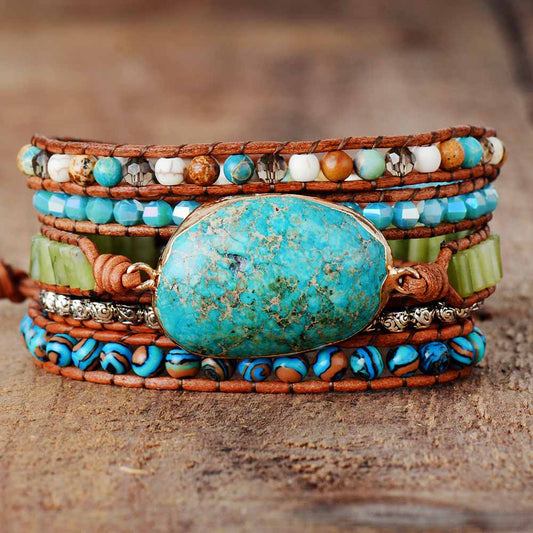 Ozean-Jaspis-Wickelarmband